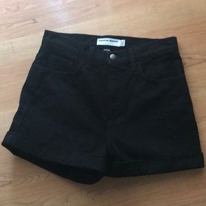 American apparel black jean shorts